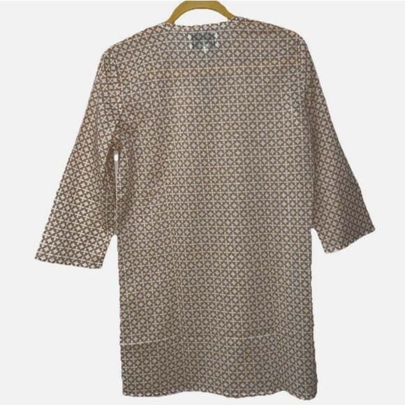 Charleston Shoe Co. by Steve Mayer Cotton Tunic/Cover-Up Tan Medallion Medium - Picture 2 of 7